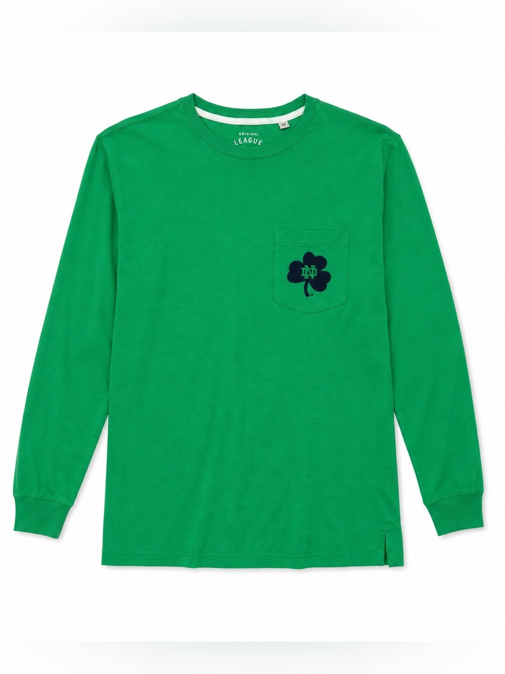 League University of Notre Dame Green & Navy Blue Sprit Jersey Long Sleeve Shirt
